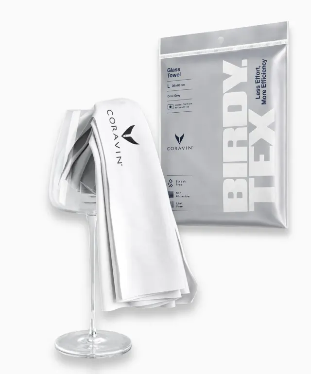 Coravin x Birdy.Tex panno bicchieri microfibra senza aloni