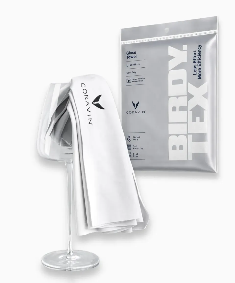 Coravin x Birdy.Tex panno bicchieri microfibra senza aloni