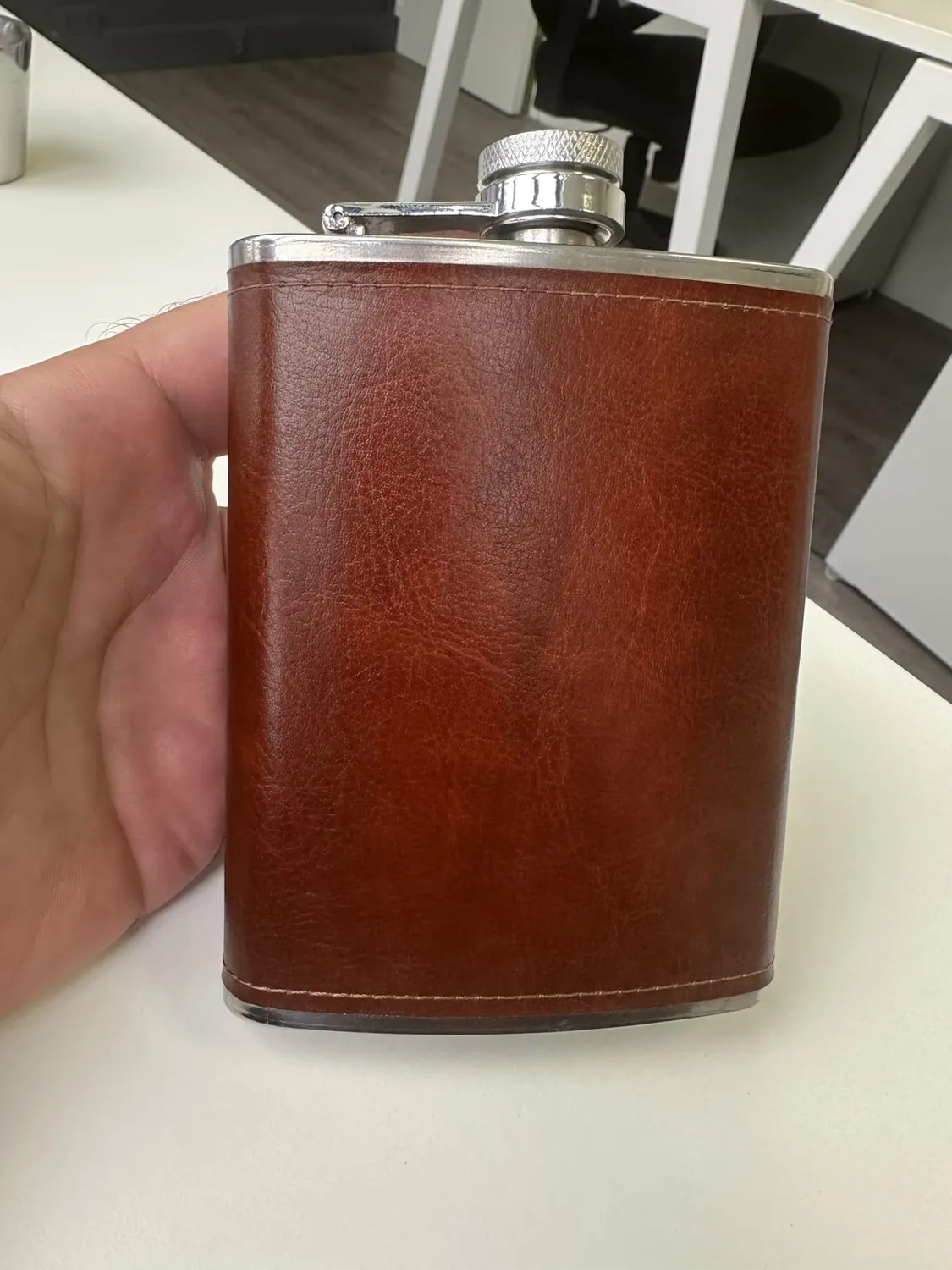 Vin Bouquet FIA 484 fiaschetta 30 ml acciaio inox e pelle