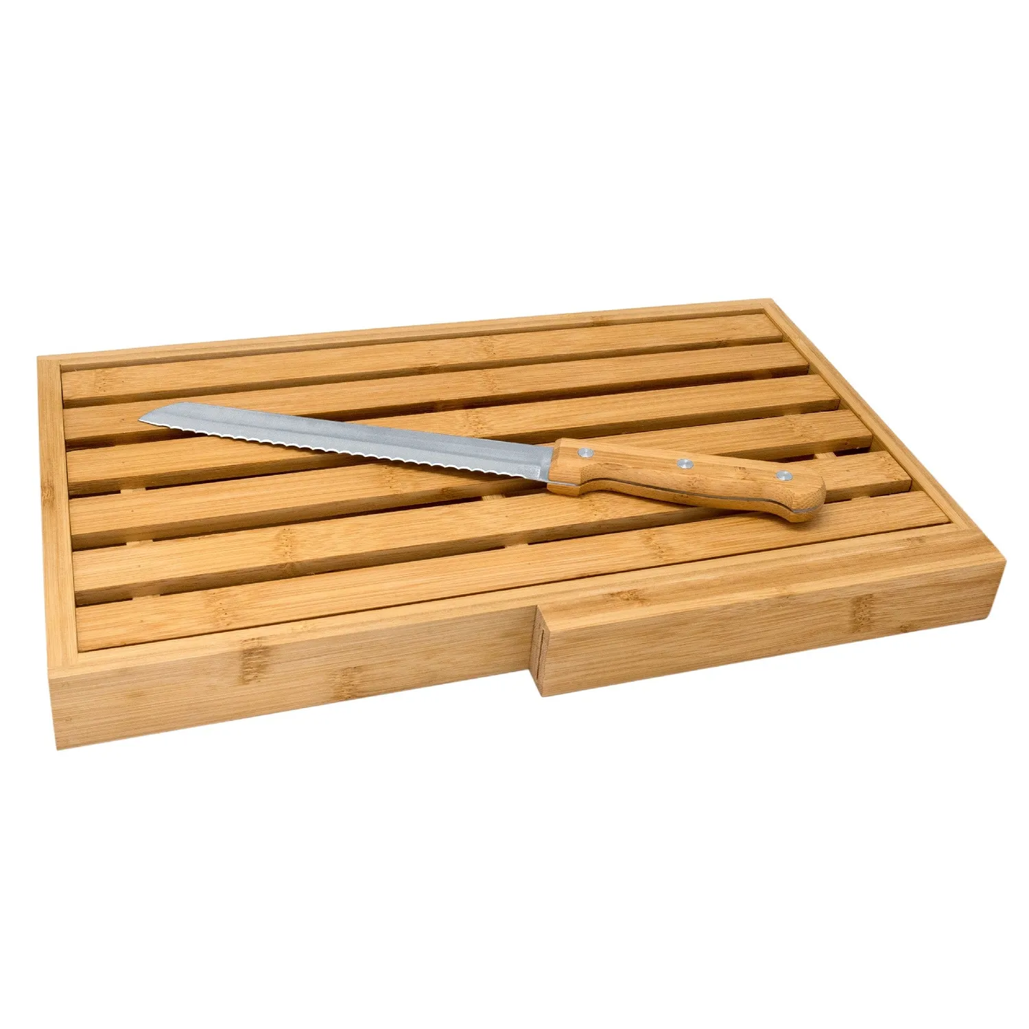 VinBouquet Tagliere Bambù con Coltello 40x23,5 cm