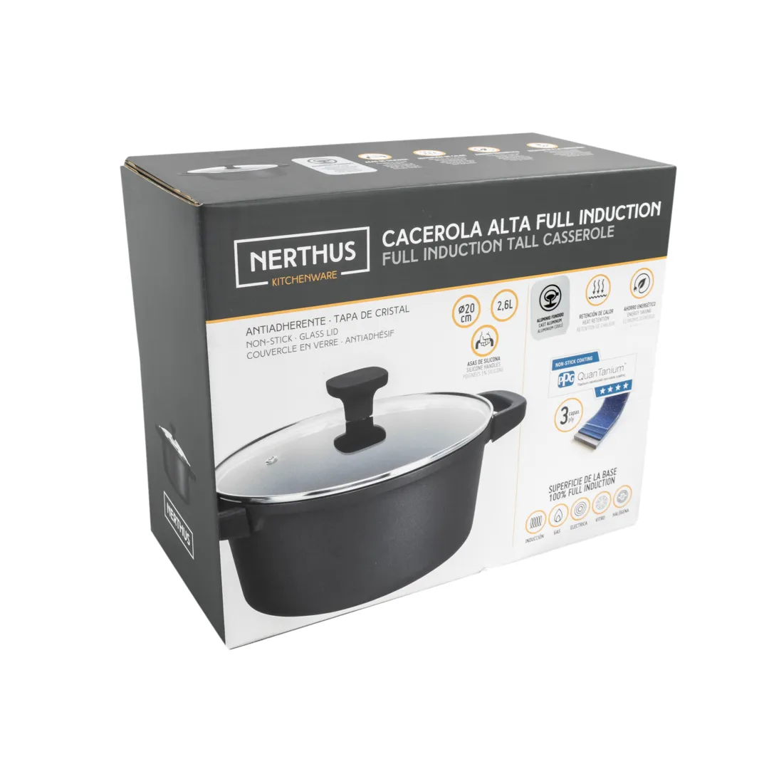 VinBouquet Nerthus Casseruola Alta Vetro Titanio