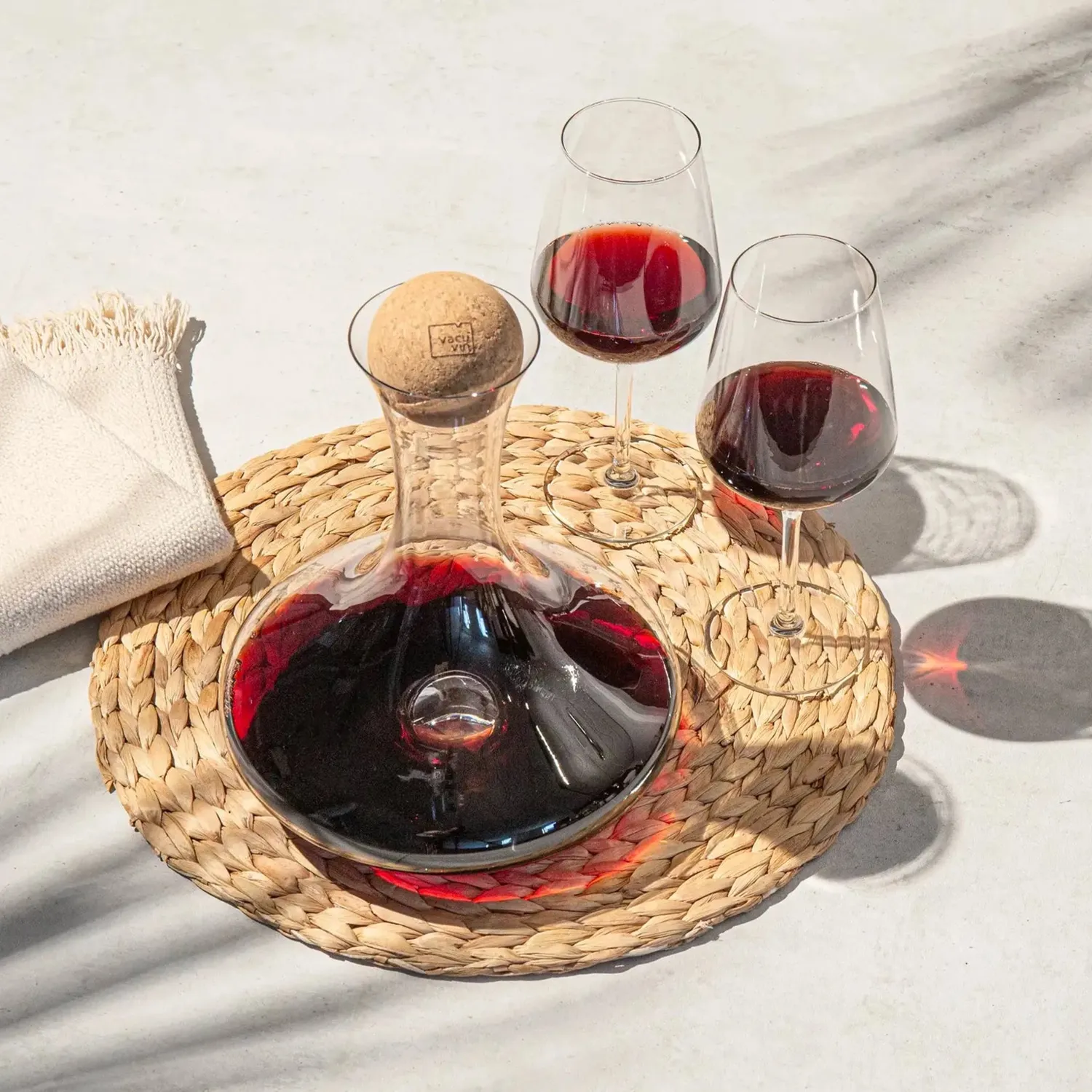 Vacuvin Decanter Vino Vetro Tappo Sughero