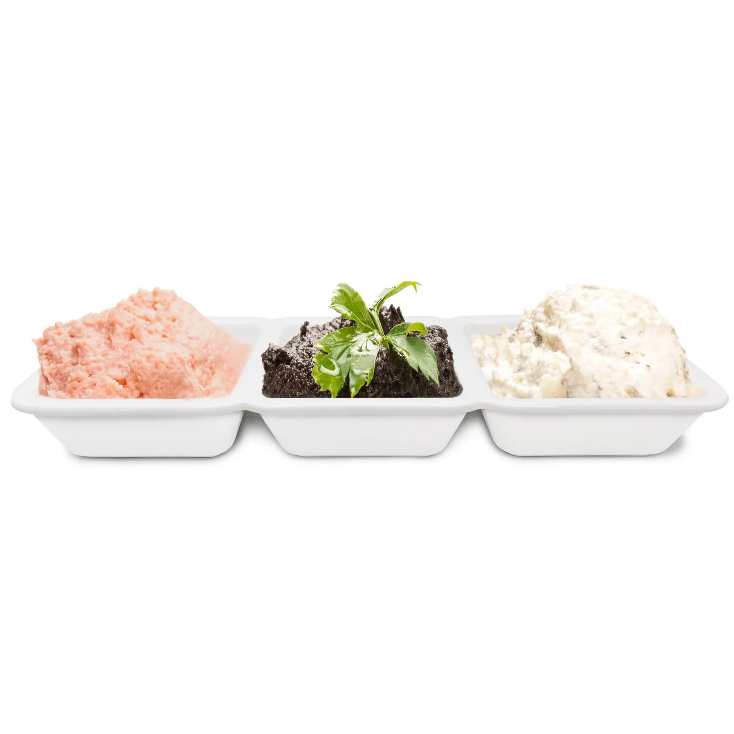 VinBouquet piatto per antipasti in porcellana con 3 ciotole