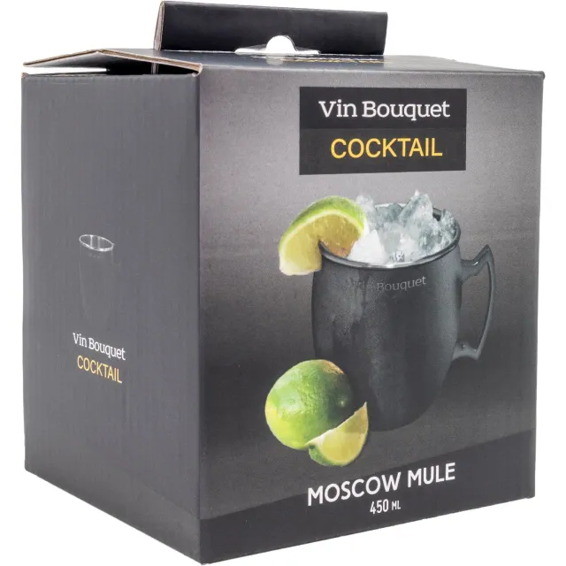 VinBouquet Tazza Cocktail Nera 450 ml Acciaio Inox