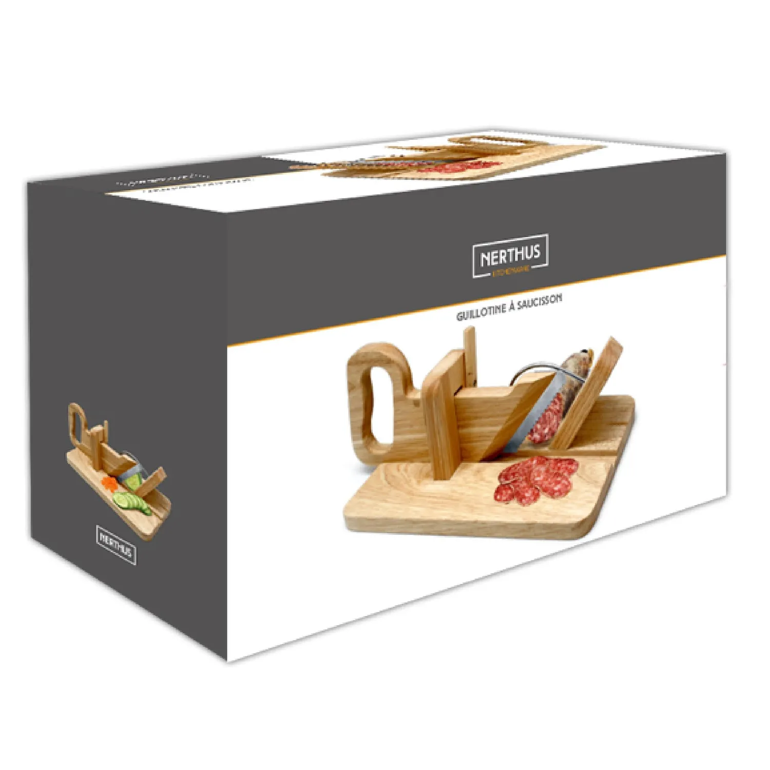 VinBouquet Ghigliottina Legno per Salumi Lama Inox