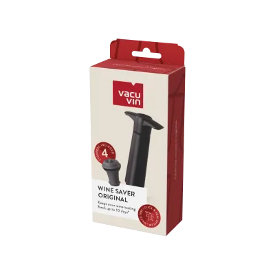 Vacuvin Original pompa vino sottovuoto nera 4 tappi