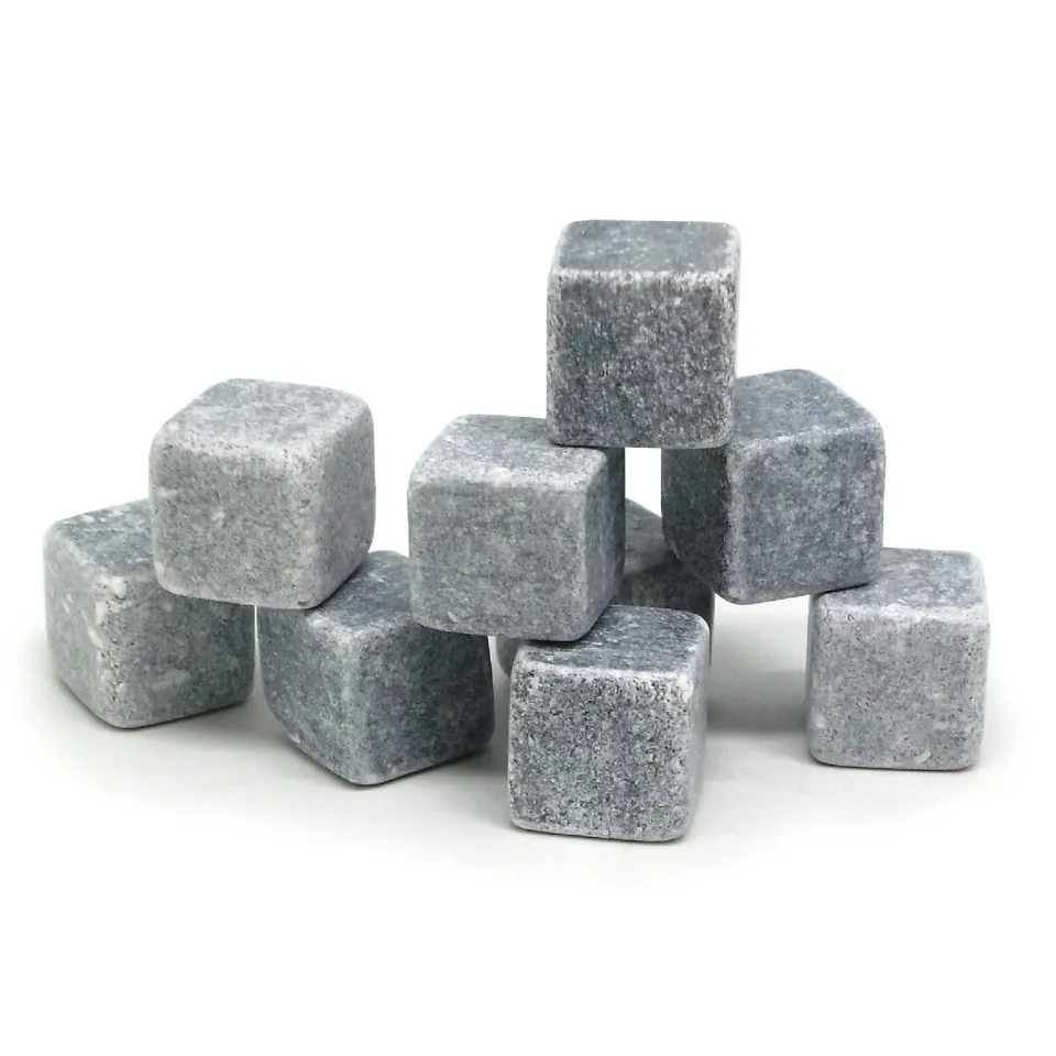 VinBouquet Cubetti di pietra per bevande, 9 pezzi in steatite