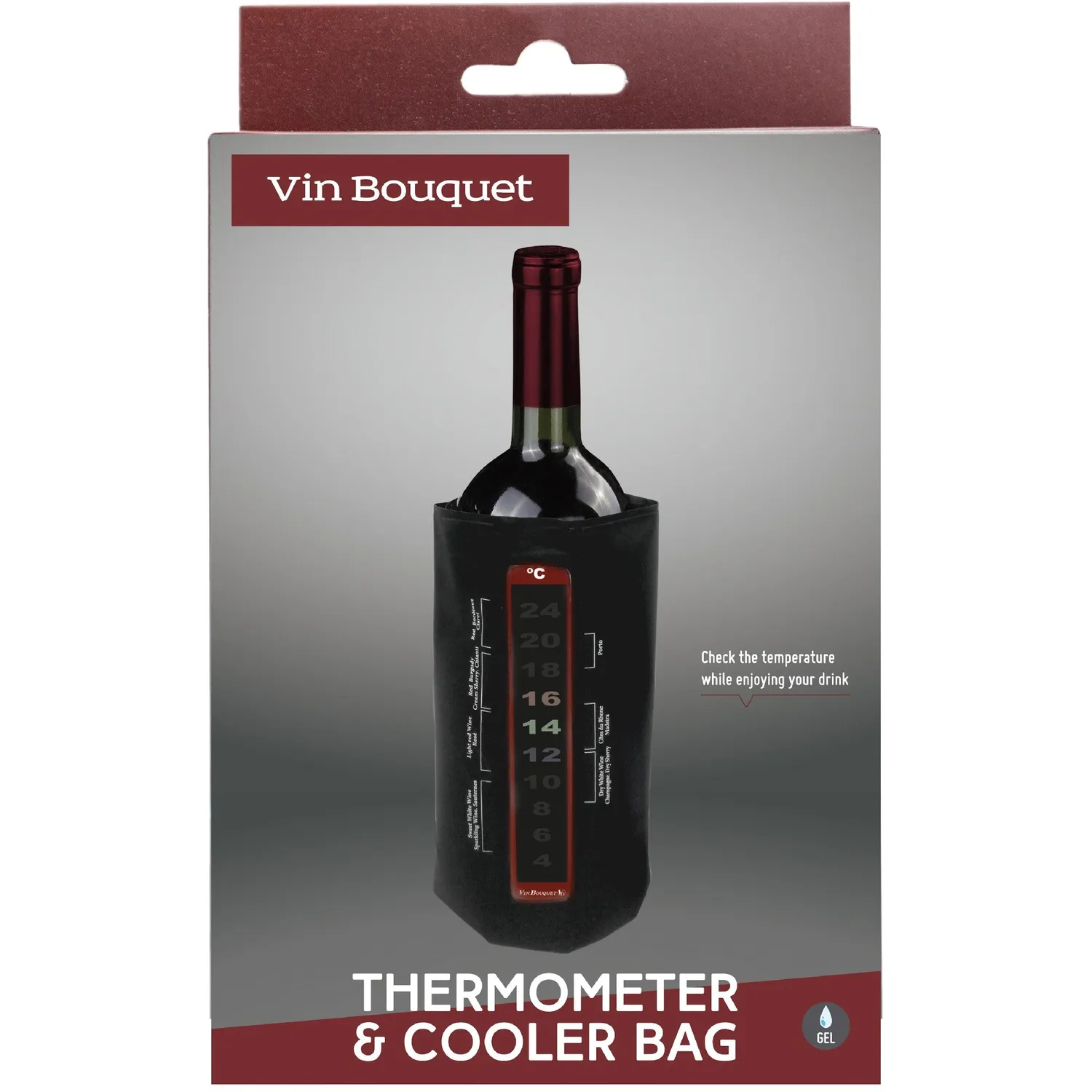 VinBouquet Custodia refrigerante per vino con termometro