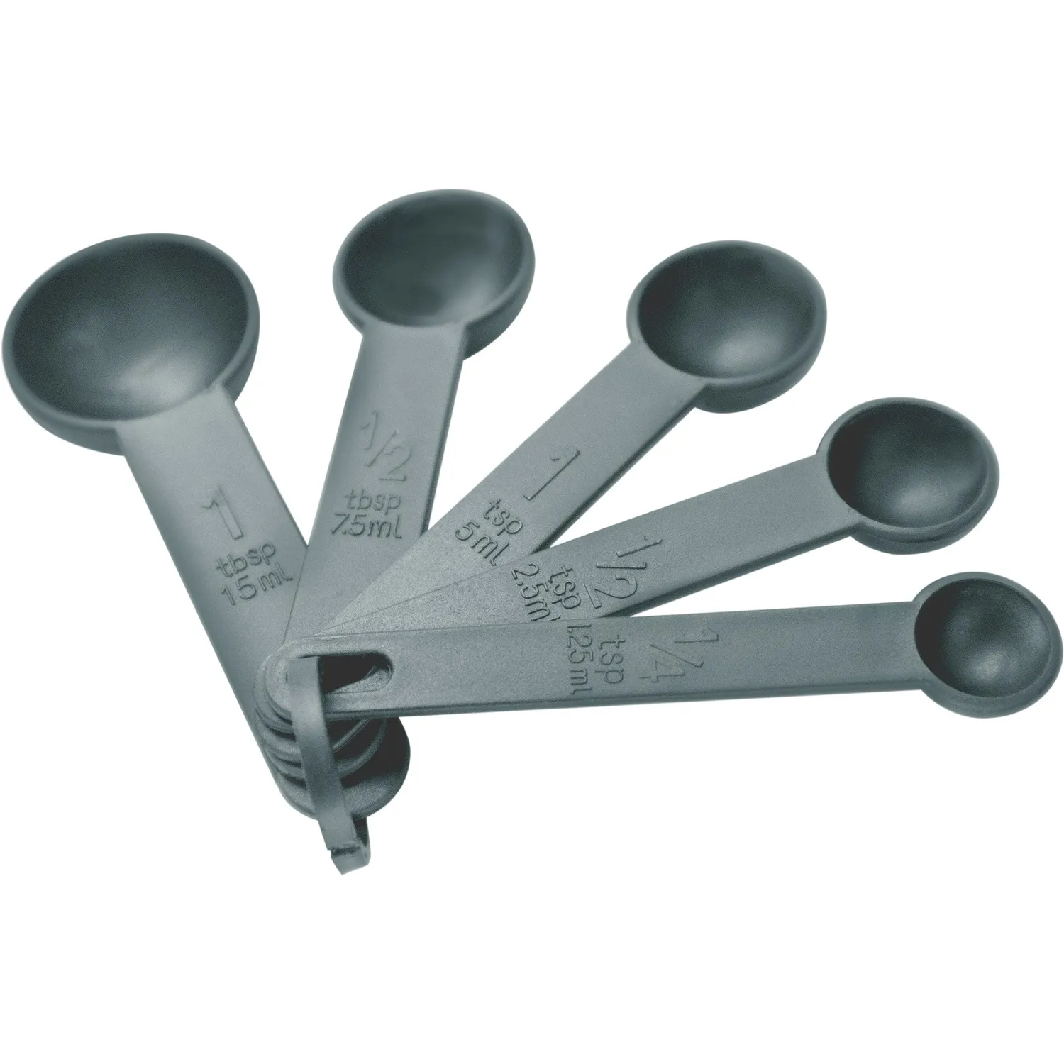 Nerthus set 5 cucchiai dosatori grigi in plastica senza BPA