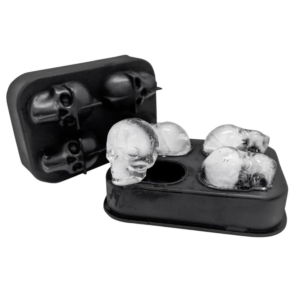 VinBouquet Stampo Ghiaccio Teschio Silicone 4 Cubetti