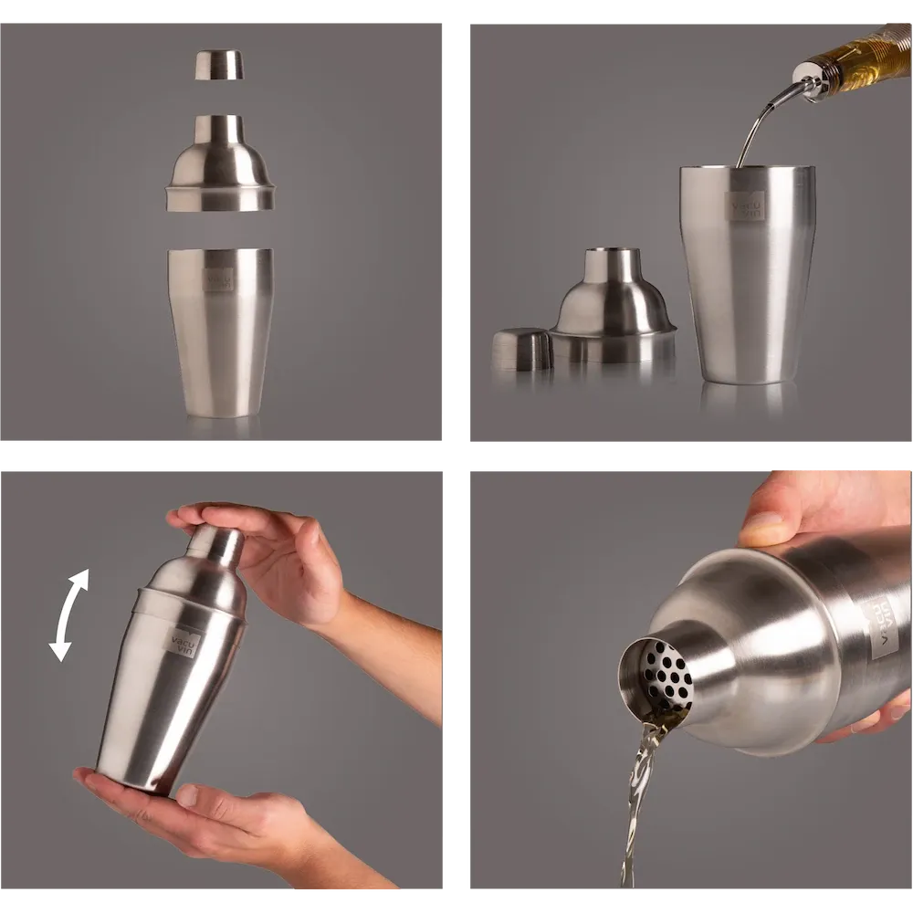 Vacuvin Shaker Cocktail Acciaio Inox 550 ml con Filtro