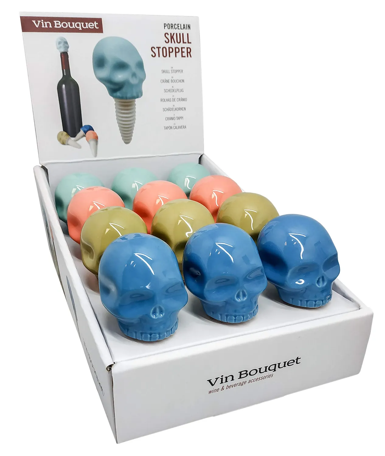Vin Bouquet FIT 437 Tappo Bottiglia Teschio Ceramica 4 pz