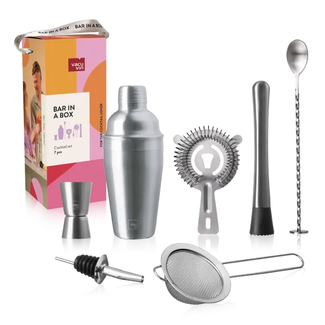 Vacuvin Bar in a Box Cocktail Lover Kit Barman 7 Pezzi