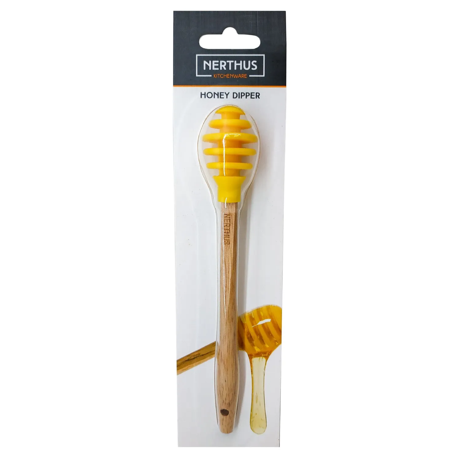VinBouquet Cucchiaio per miele in silicone con manico in legno