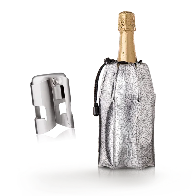 Vacu Vin Champagne Cooler Sleeve set refrigerante e tappo