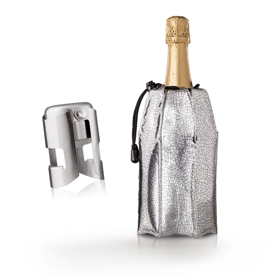 Vacu Vin Champagne Cooler Sleeve set refrigerante e tappo