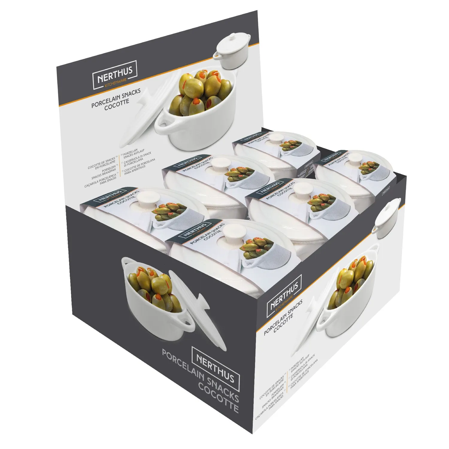 Nerthus Cocotte Porcellana per Snack con Coperchio