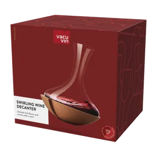 Vacuvin Swirling Decanter Vino in Cristallo con Sughero