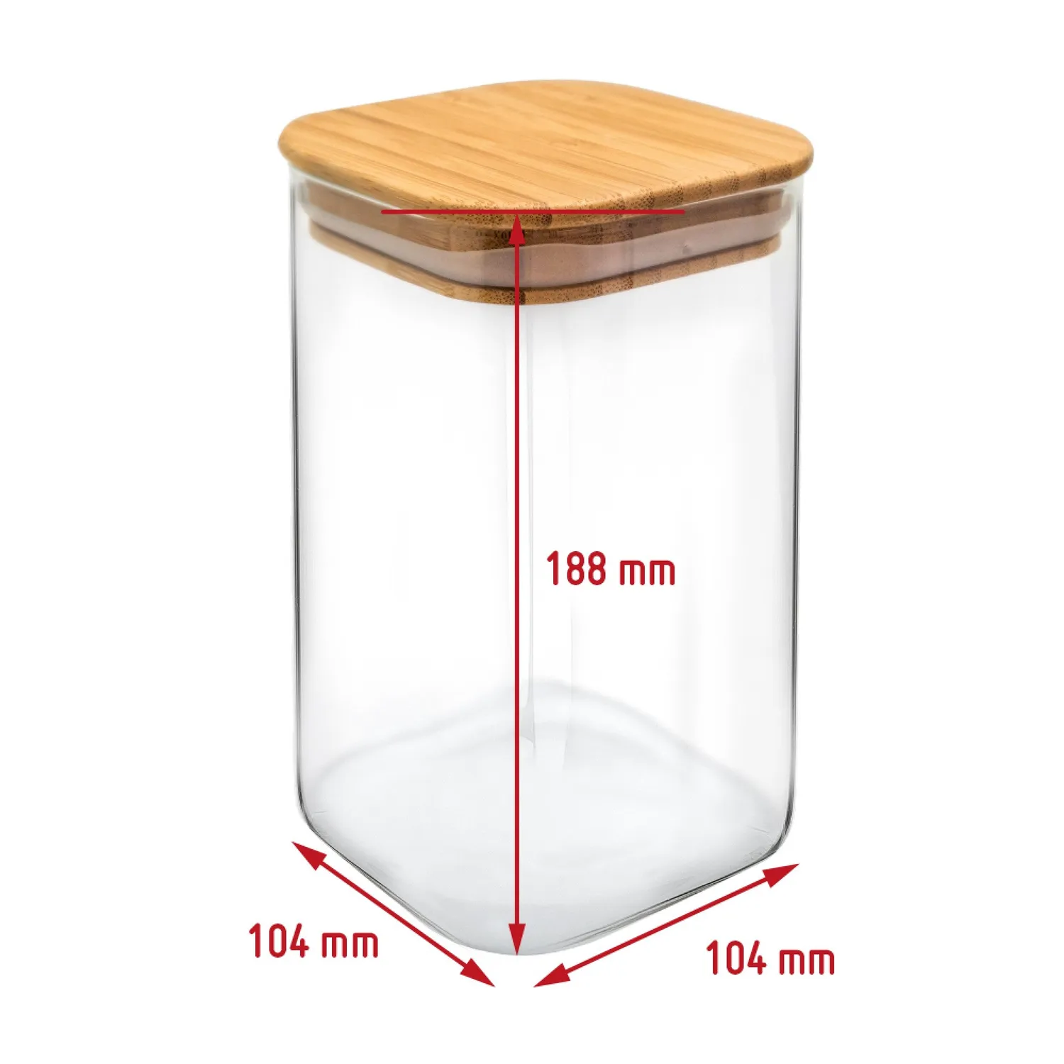 VinBouquet Barattolo ermetico in vetro con coperchio in bambù
