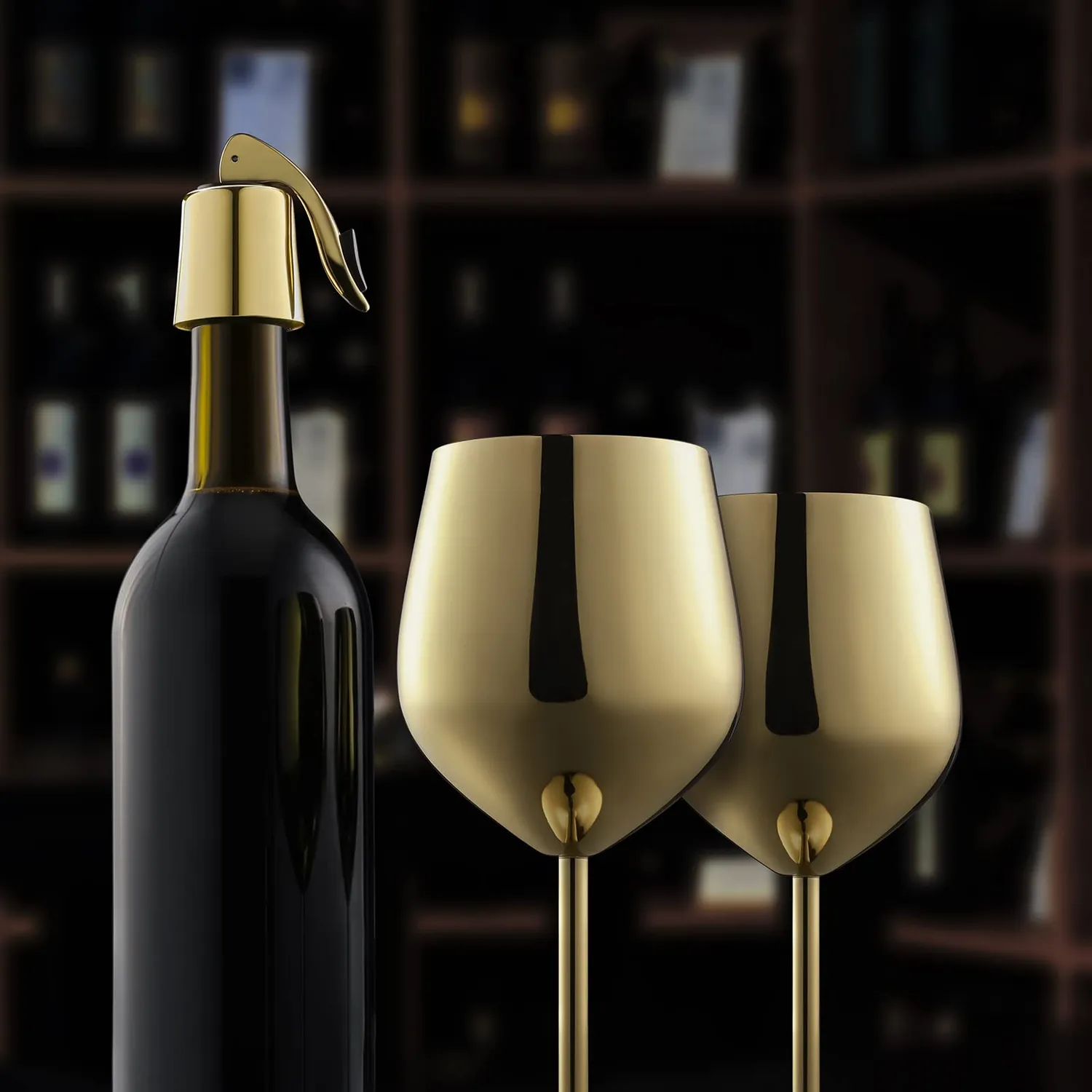 Wotor calici da vino acciaio inox 4x540ml infrangibili