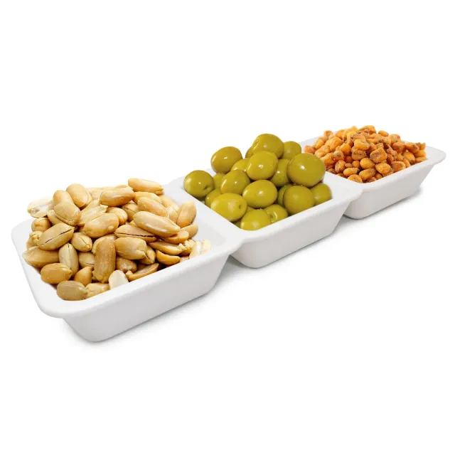 VinBouquet piatto per antipasti in porcellana con 3 ciotole