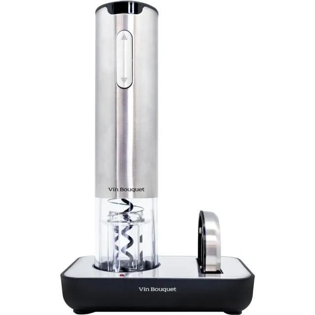 VinBouquet Deluxe Cavatappi Elettrico Acciaio con Base