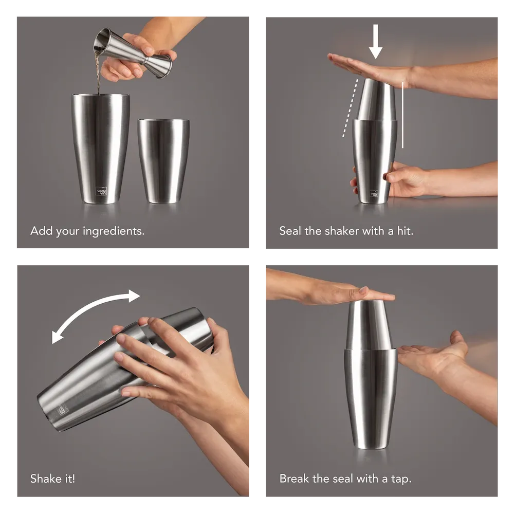 Vacu Vin Tin on Tin Boston Cocktail Shaker shaker 700/500 ml acciaio inox