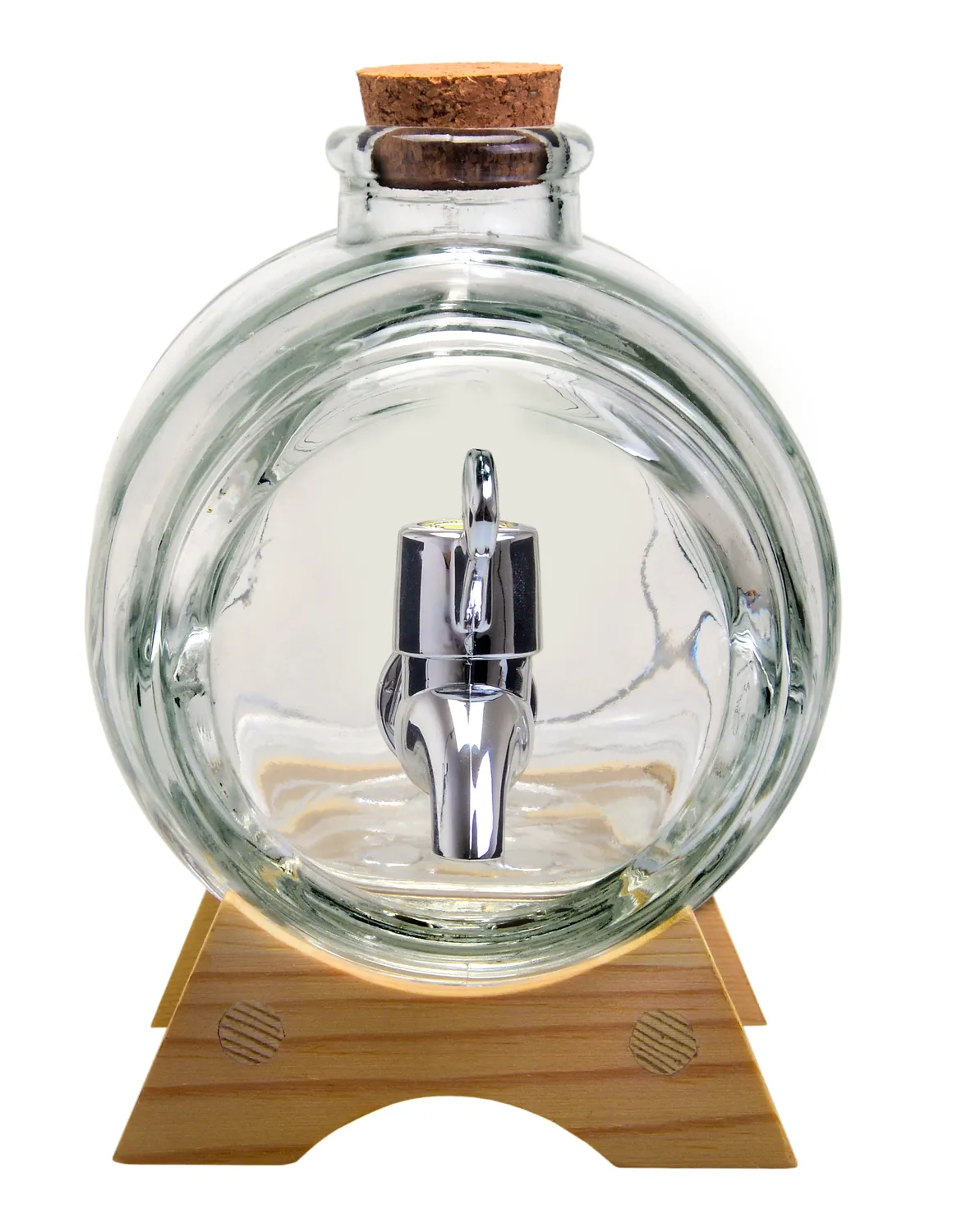 VinBouquet Barile Dosatore Liquore Vetro 1 Litro con Rubinetto