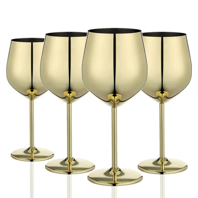 Wotor calici da vino acciaio inox 4x540ml infrangibili