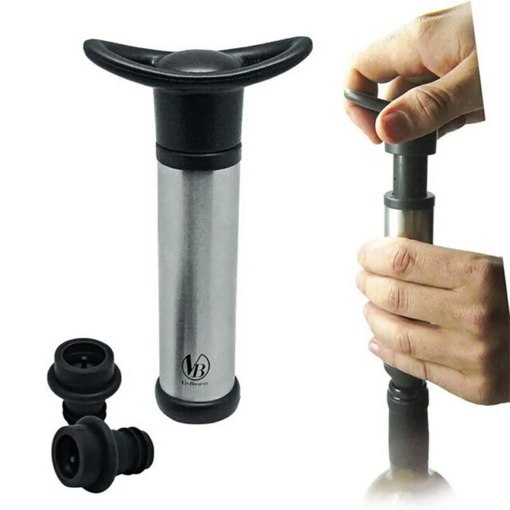 Vin Bouquet FIC 003 Pompa Sottovuoto Inox con 2 Tappi