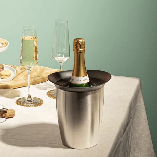 Vacuvin Elegant cooler champagne acciaio con manicotto 0,7-1 L