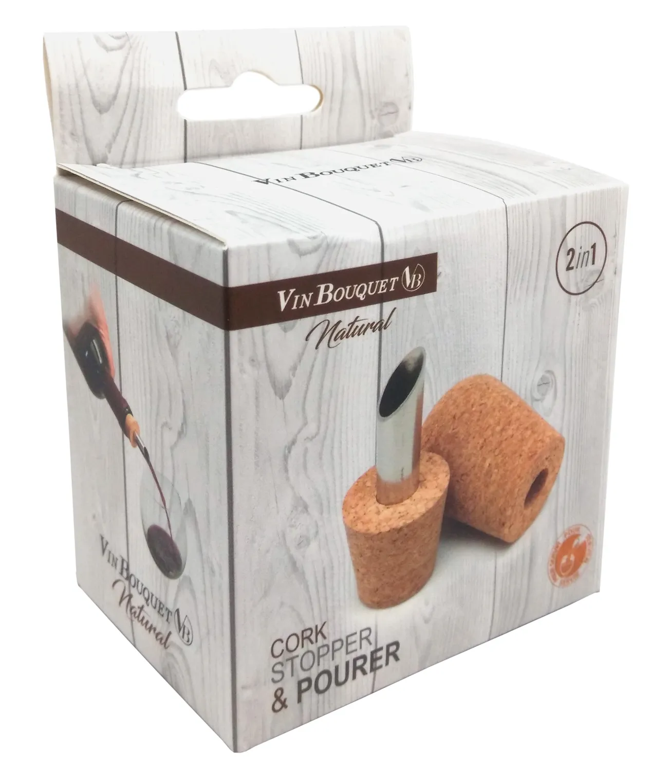 Vin Bouquet FIA 242 tappo versatore vino acciaio inox e sughero