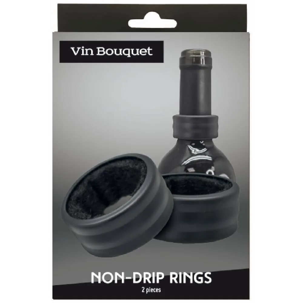 Vin Bouquet FIA 1296 anelli salvagoccia vino neri 2 pezzi