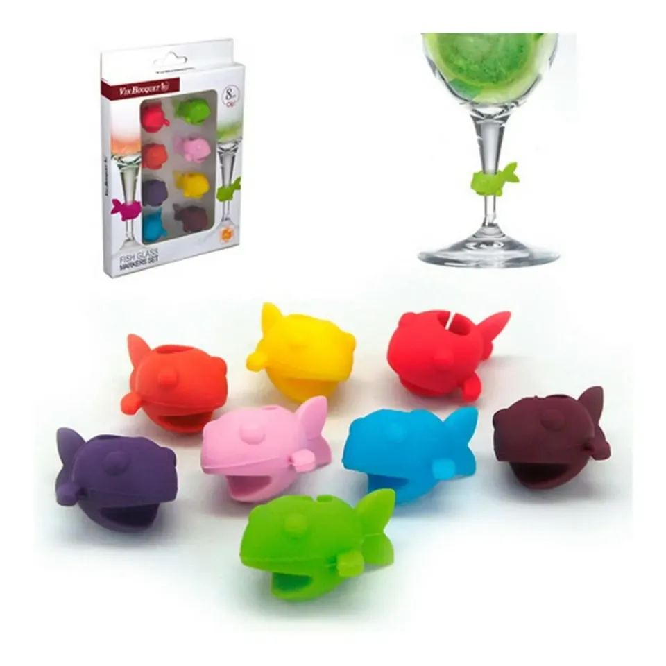 Vin Bouquet FIA 014 segnabicchieri silicone 8 pesci