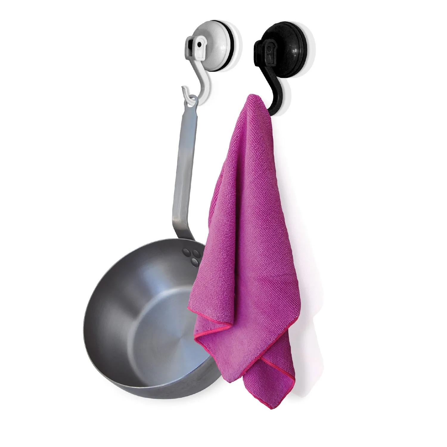 VinBouquet Gancio Ventosa Cucina ABS Nero a Pressione