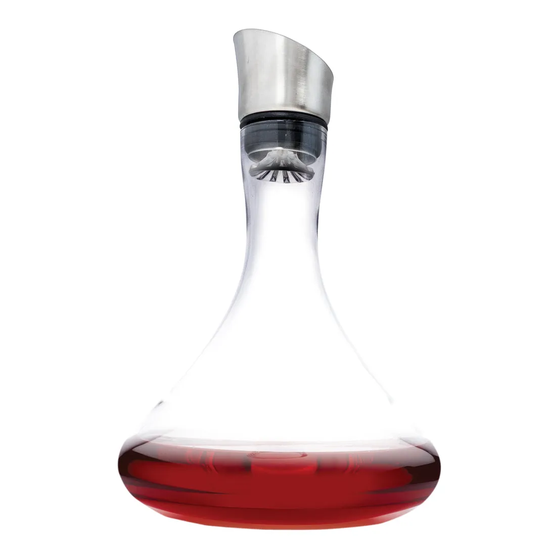 VinBouquet Decanter in Vetro con Filtro Antisedimenti e Beccuccio in Acciaio Inox