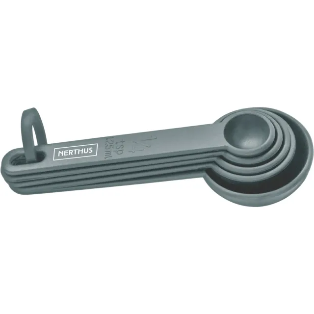 Nerthus set 5 cucchiai dosatori grigi in plastica senza BPA