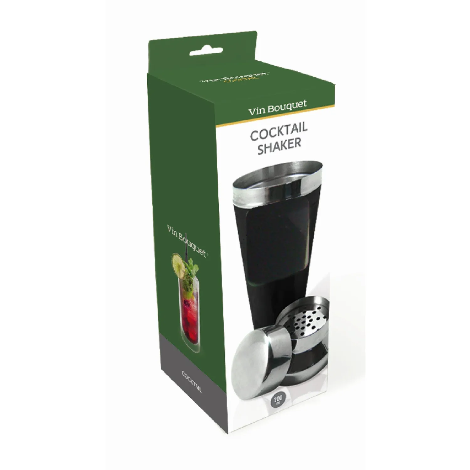 VinBouquet Shaker Cocktail 3 Pezzi Acciaio Inox