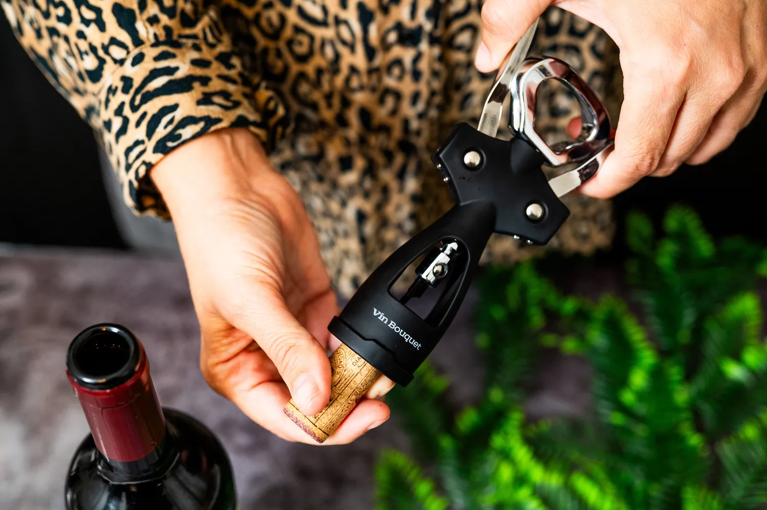 VinBouquet Cavatappi a Leva Acciaio per Vino