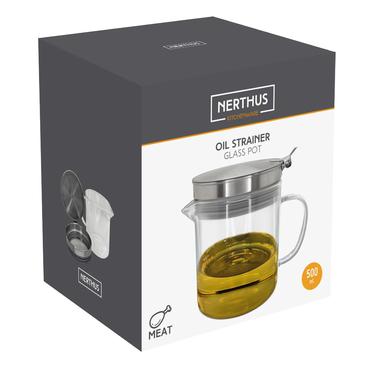 Nerthus Oliera di vetro 500 ml con filtro