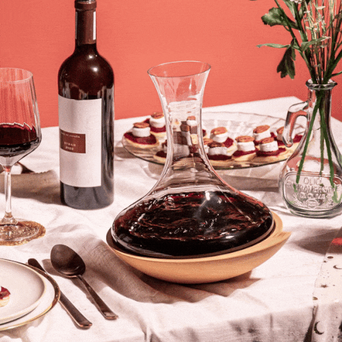 Vacuvin Swirling Decanter Vino in Cristallo con Sughero