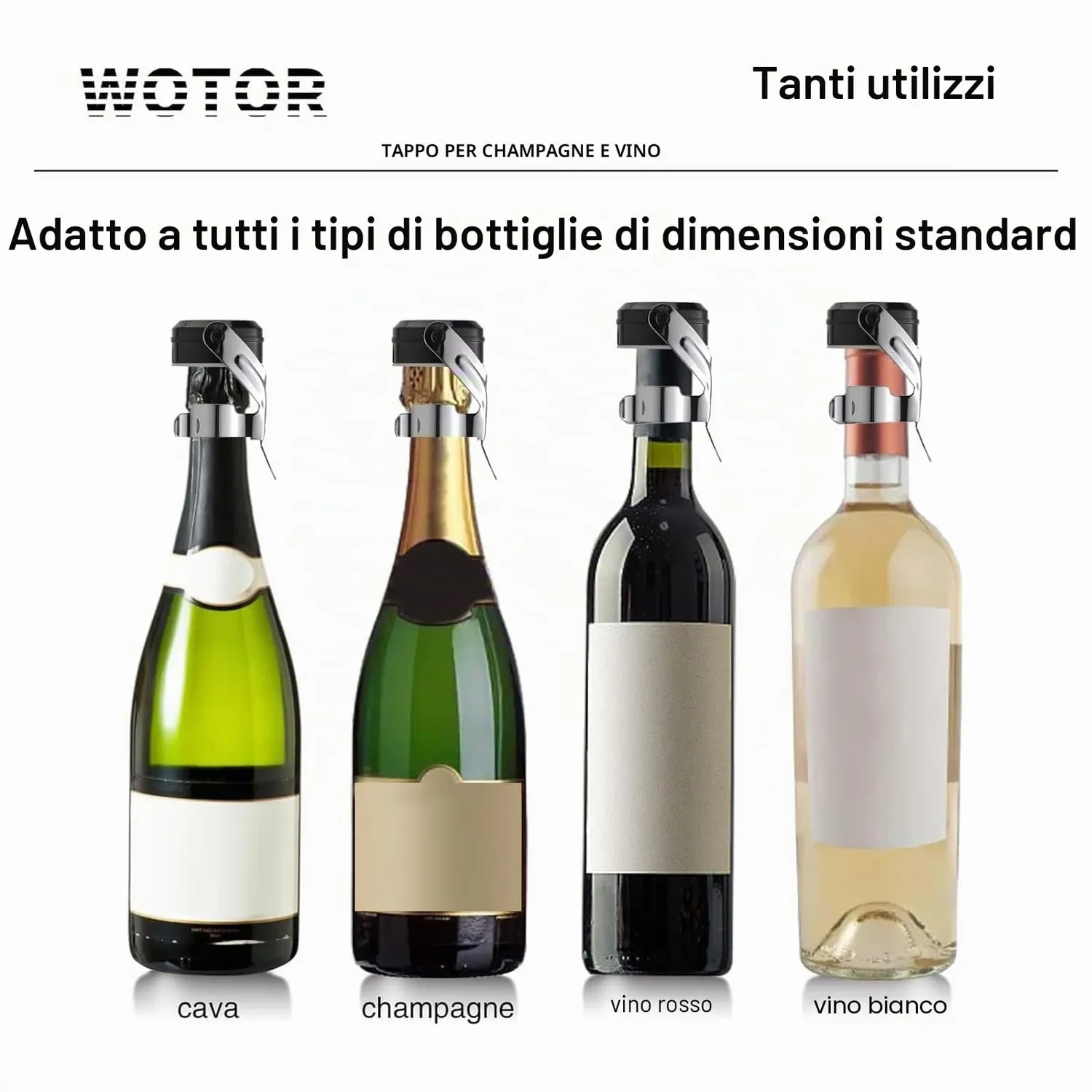 WOTOR Tappo per Champagne Acciaio Inox Riutilizzabile