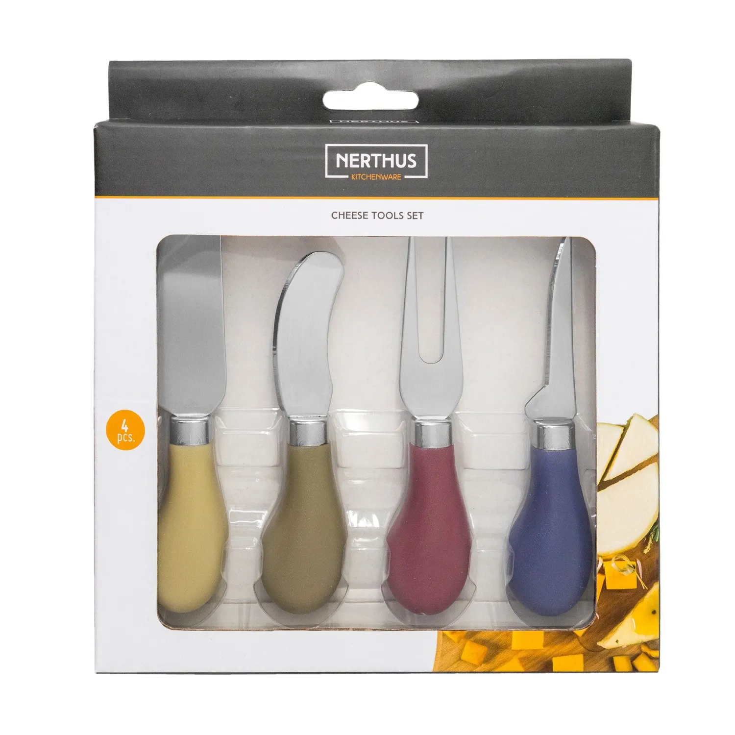 VinBouquet Set 4 Coltelli Formaggio Colori Opachi