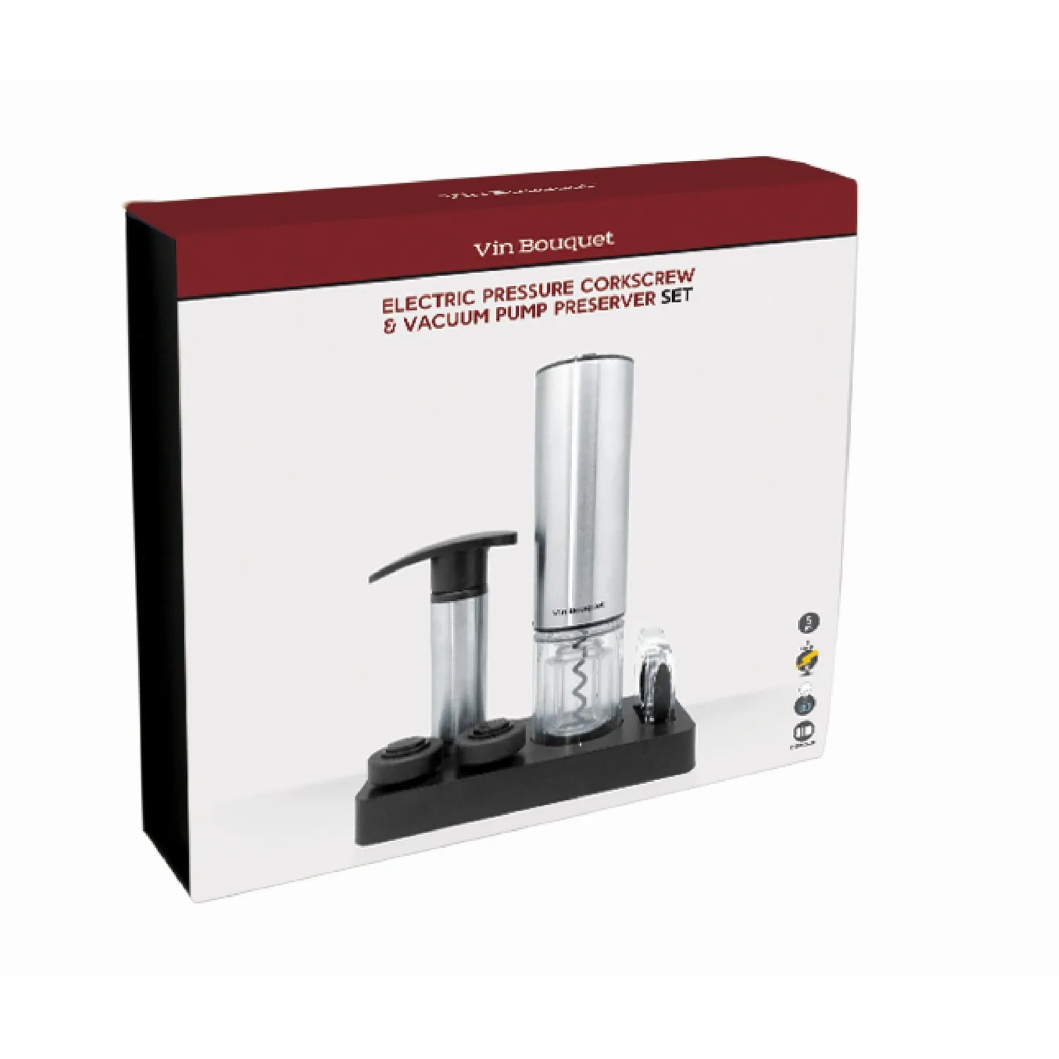 VinBouquet Cavatappi elettrico e pompa per vuoto, set regalo