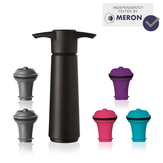 Vacuvin Standard Pompa Vino Sottovuoto nera 6 pezzi
