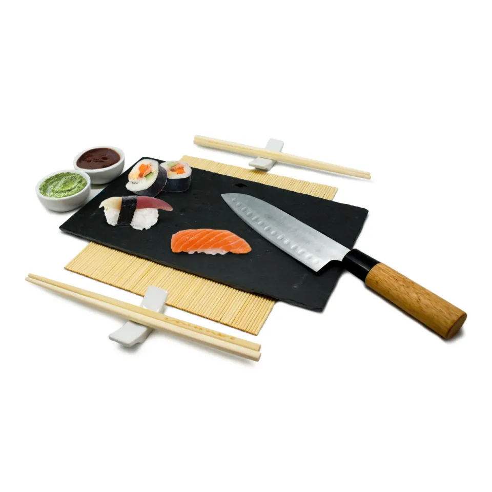VinBouquet set per sushi con coltello, ardesia e accessori