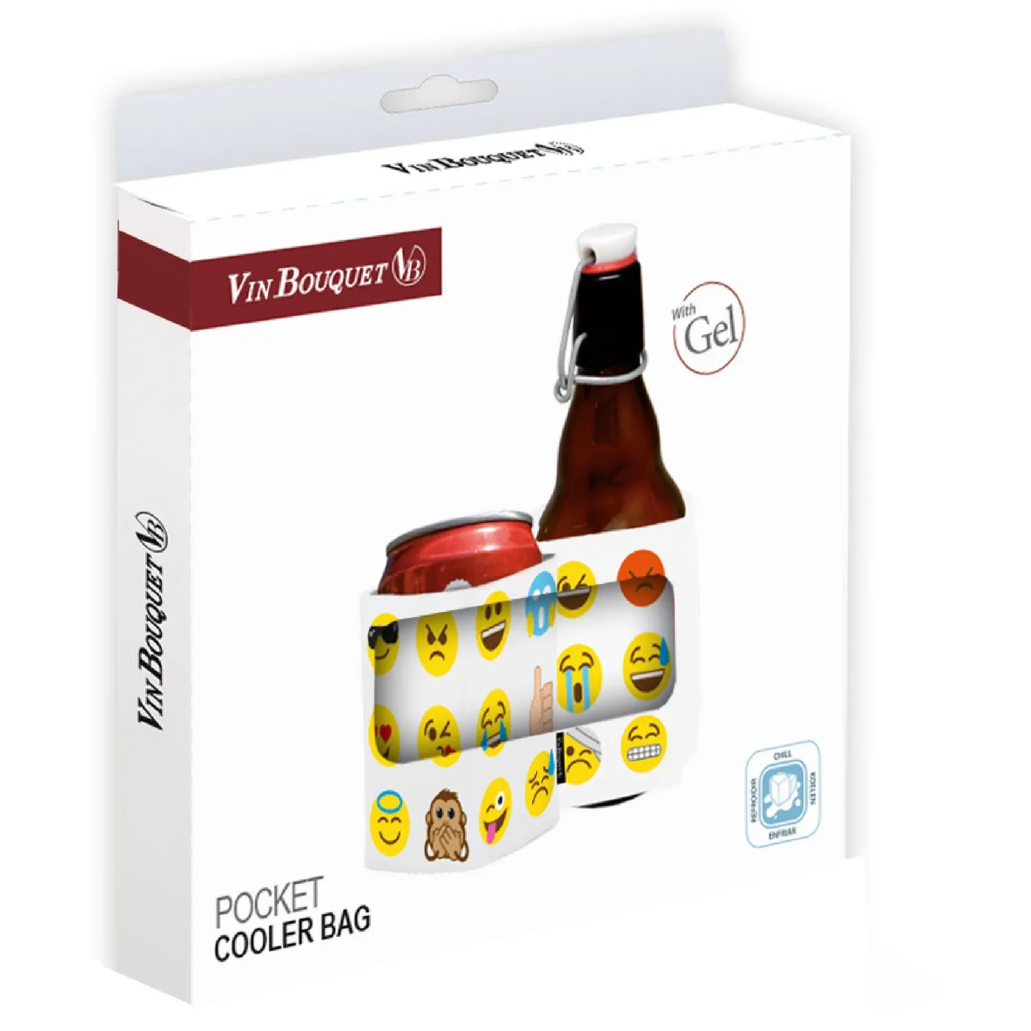 VinBouquet Custodia Refrigerante Emoticon per Lattine Gel