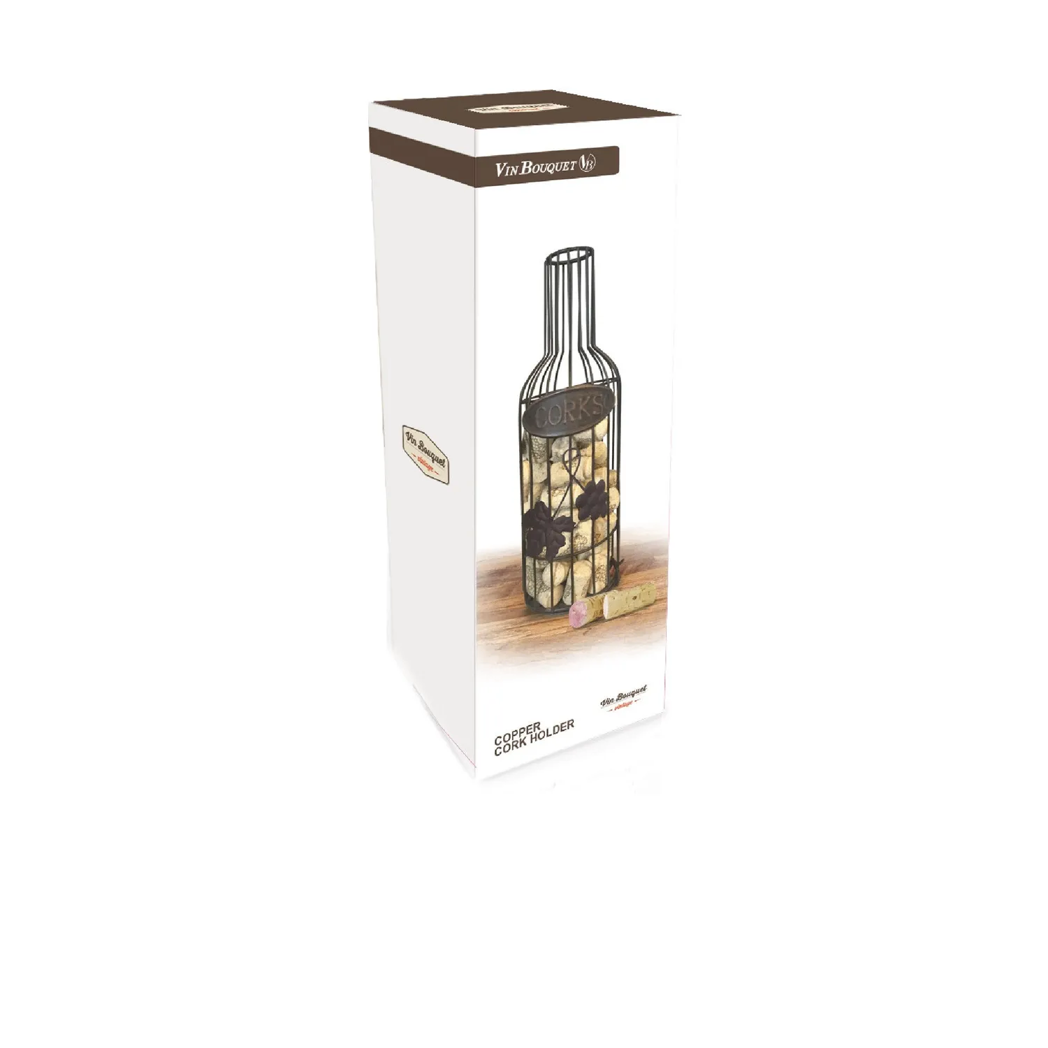 VinBouquet Vintage Portatappi Bottiglia Rame Antico
