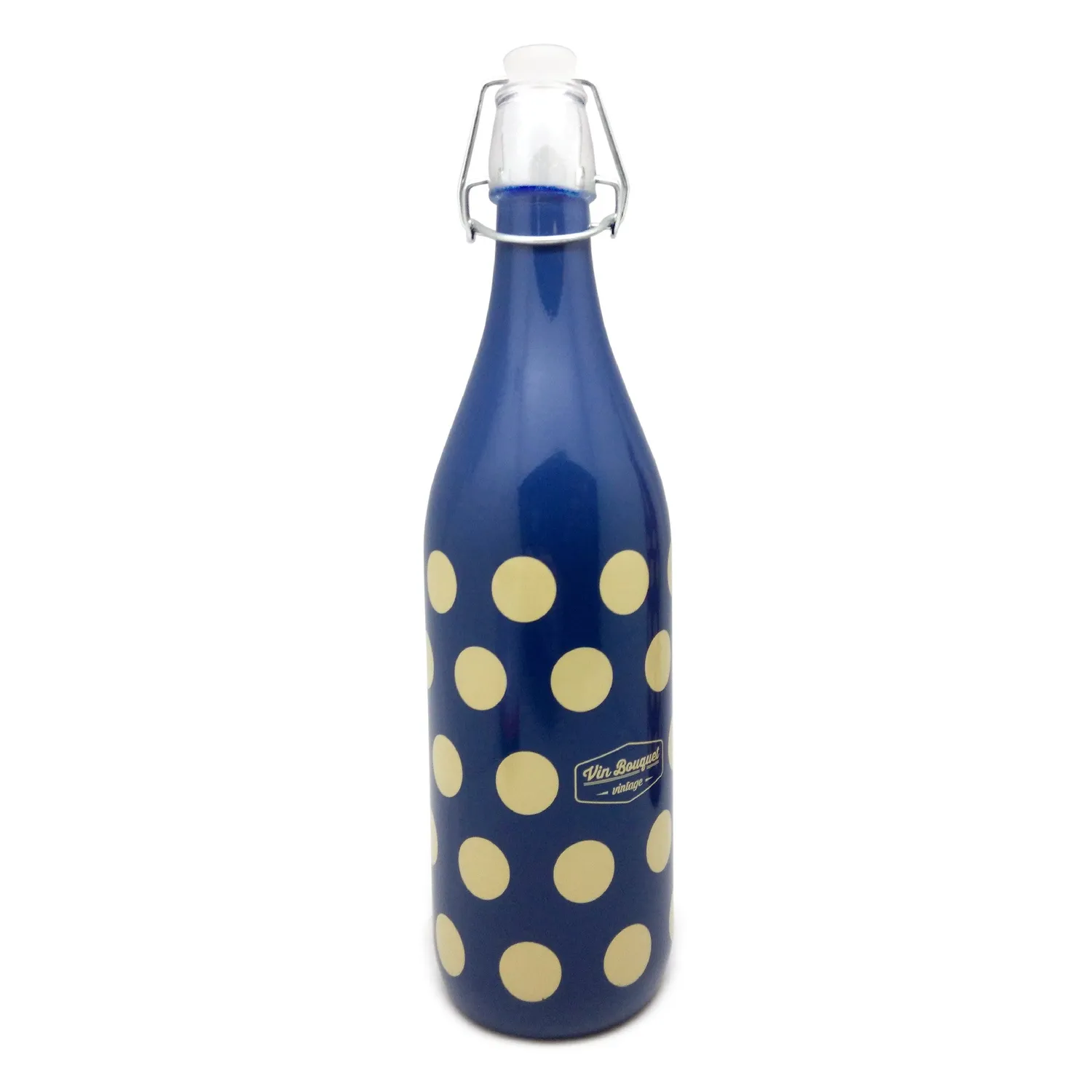 VinBouquet Bottiglia Vetro Vintage 1L Tappo a Leva Pois