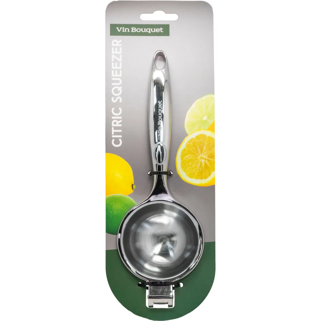 VinBouquet Spremiagrumi Manuale in Metallo Argentato